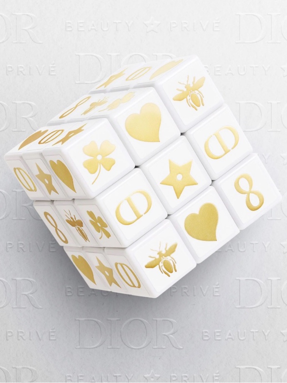 NWOT Dior Beauty Rubik’s cube in white and  Gold